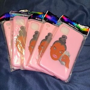 Pink emoji phone case !